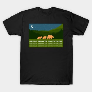 Great Smokey Mountains Bear Design T-Shirt